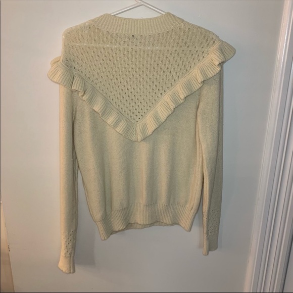 Wilfred // Cotton Ruffle Sweater Cream XS - Picture 3 of 4